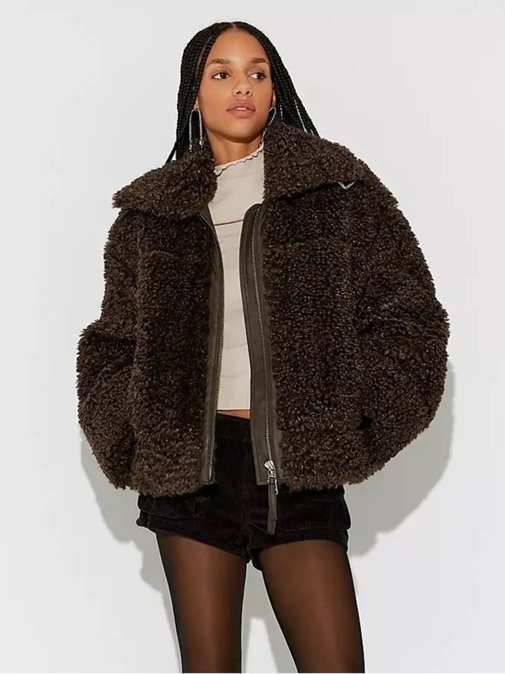 Free People Jolie Oversized Teddy Jacket